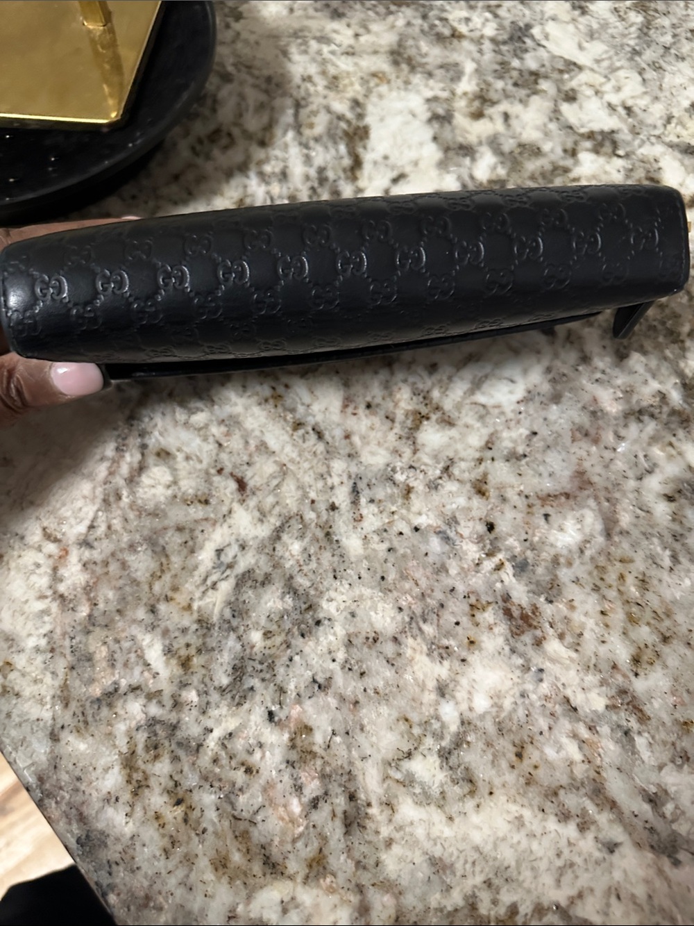 Gucci Black Embossed GG Leather Wallet. PREOWNED. - Picture 4 of 15